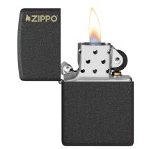 Zippo Black Crackle mit Logo 60007448